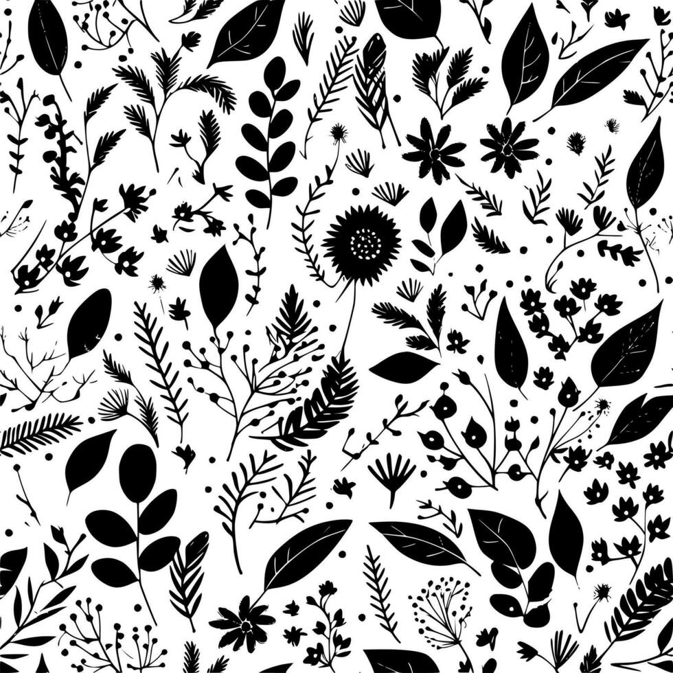 Seamless Pattern - Black and White Isolated Icon - Vector illustration