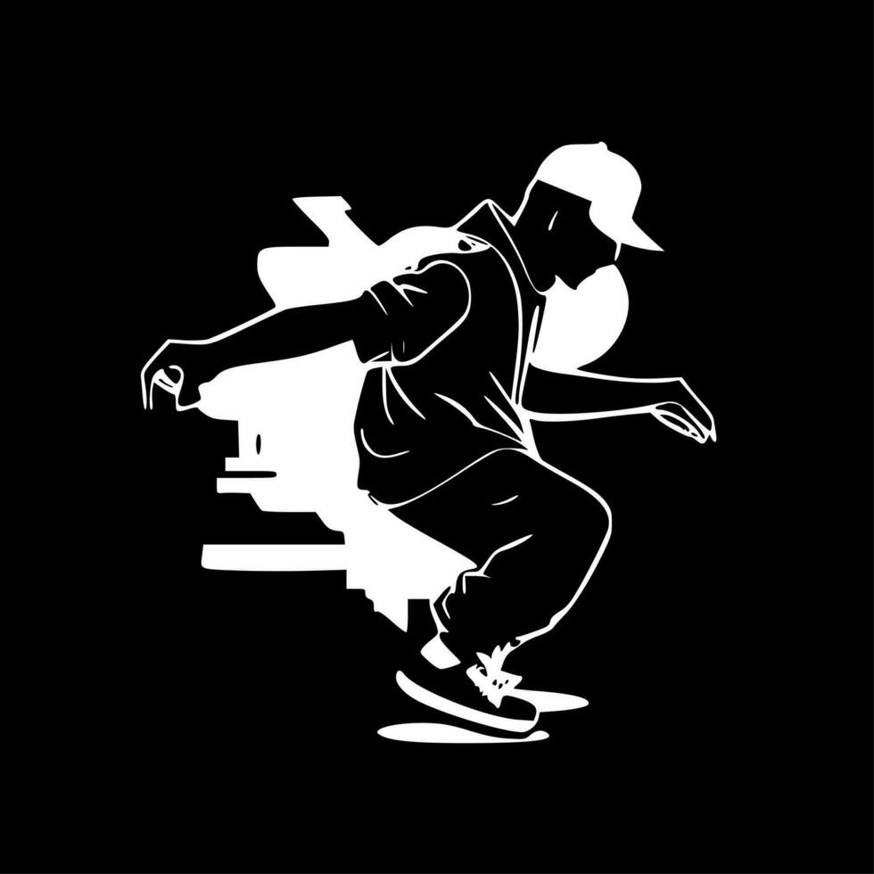 Hip Hop - Black and White Isolated Icon - Vector illustration