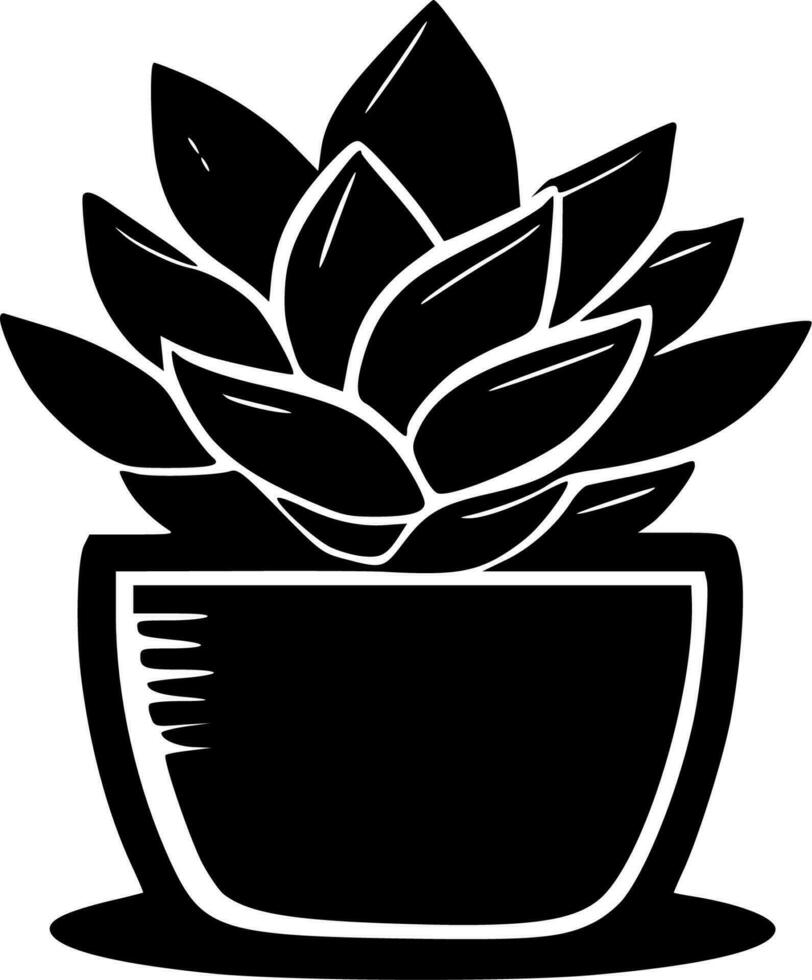 Succulent, Minimalist and Simple Silhouette - Vector illustration