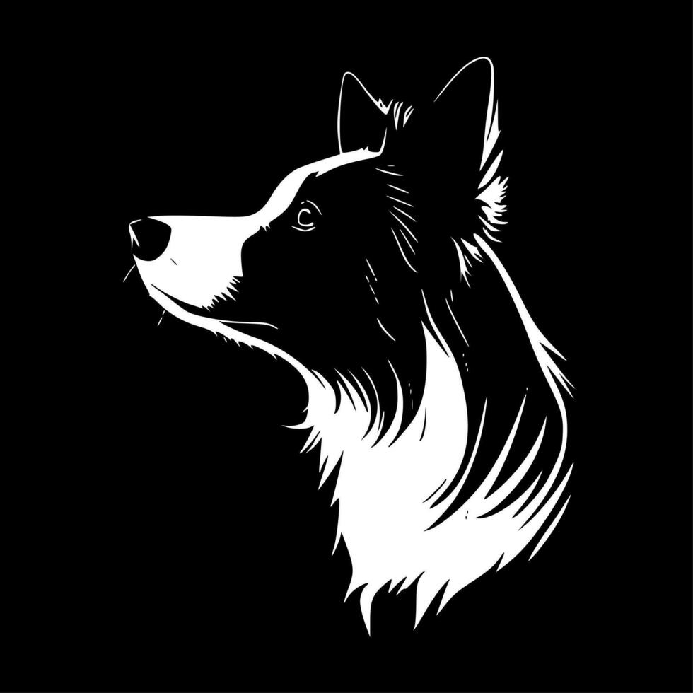 Border Collie, Minimalist and Simple Silhouette - Vector illustration