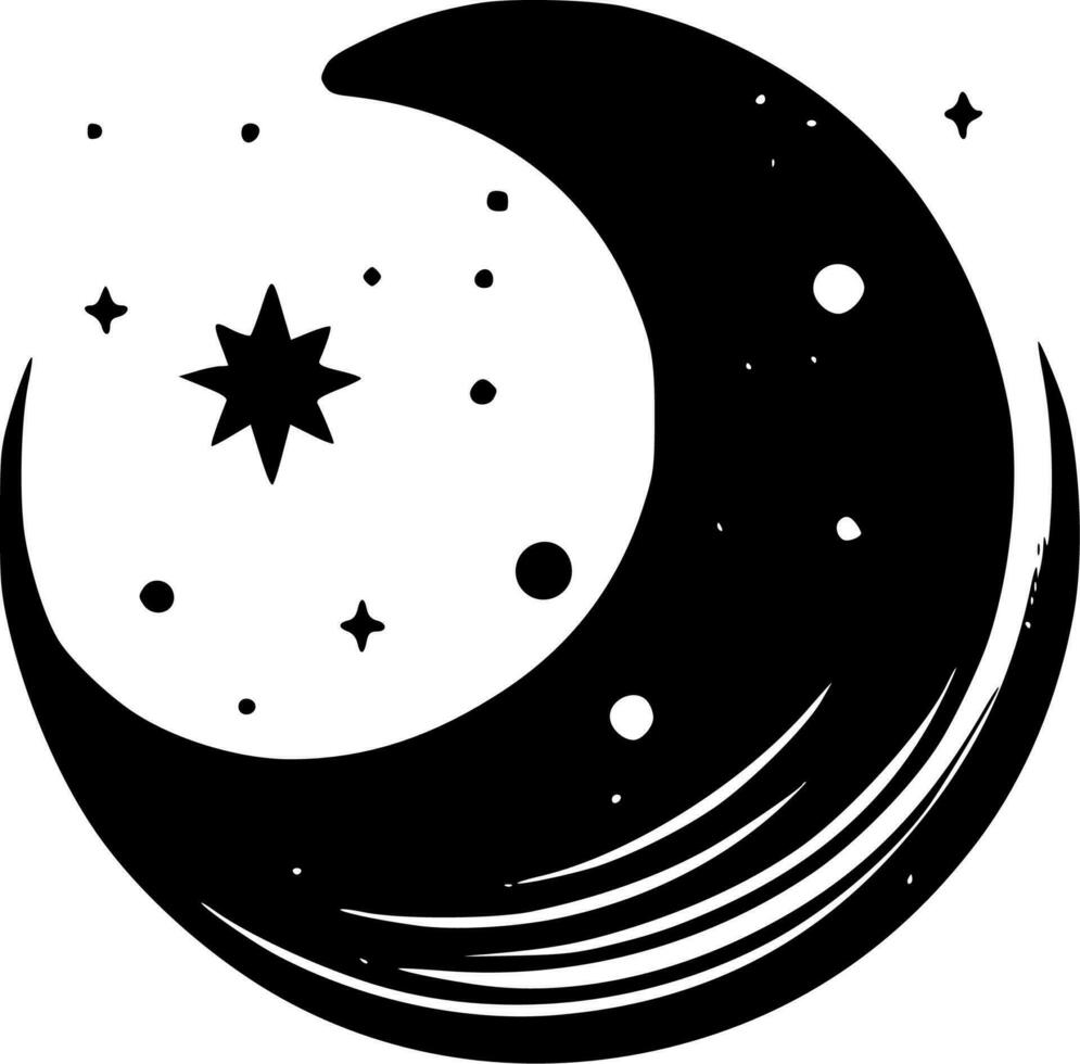 Celestial, Black and White Vector illustration