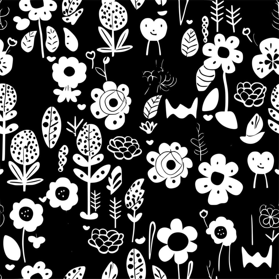 Seamless Pattern, Minimalist and Simple Silhouette - Vector illustration