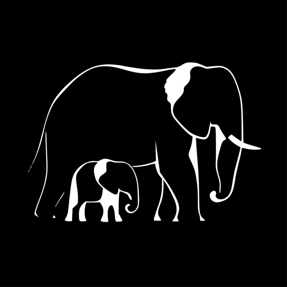 Elephants - Minimalist and Flat Logo - Vector illustration