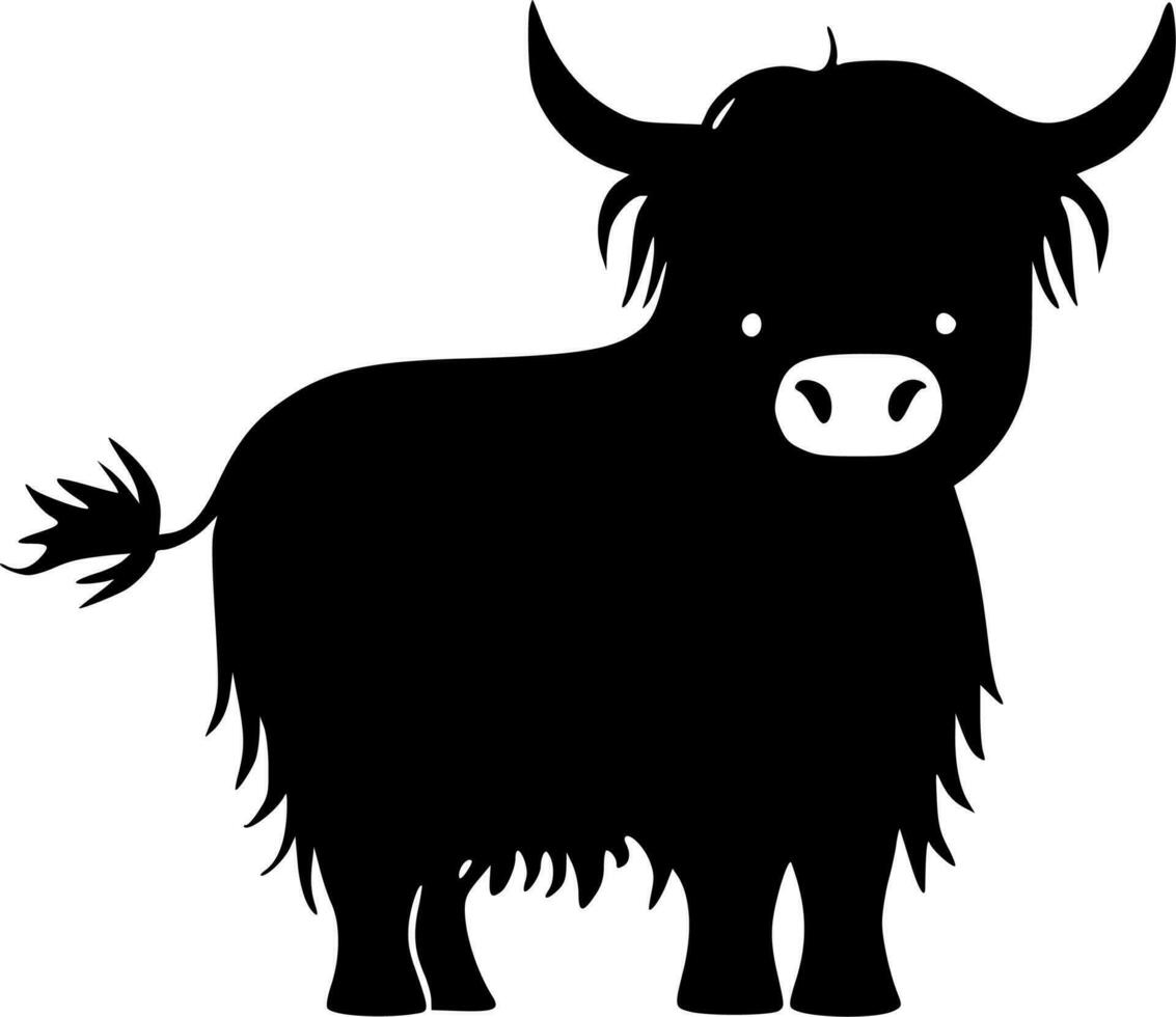 tierras altas vaca - minimalista y plano logo - vector ilustración
