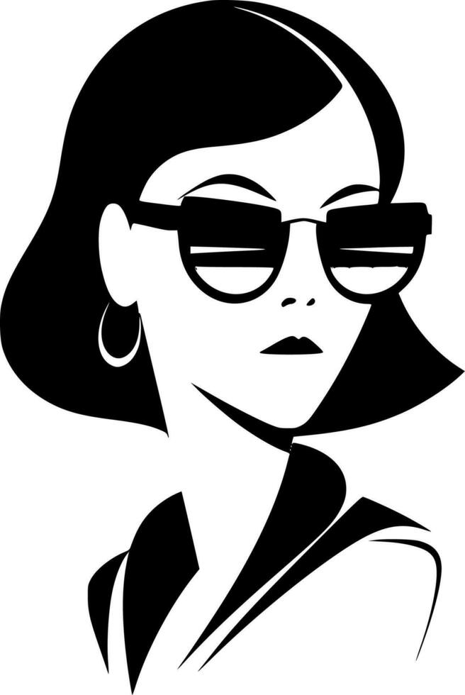 Fashion Girl - Minimalist and Flat Logo - Vector illustration