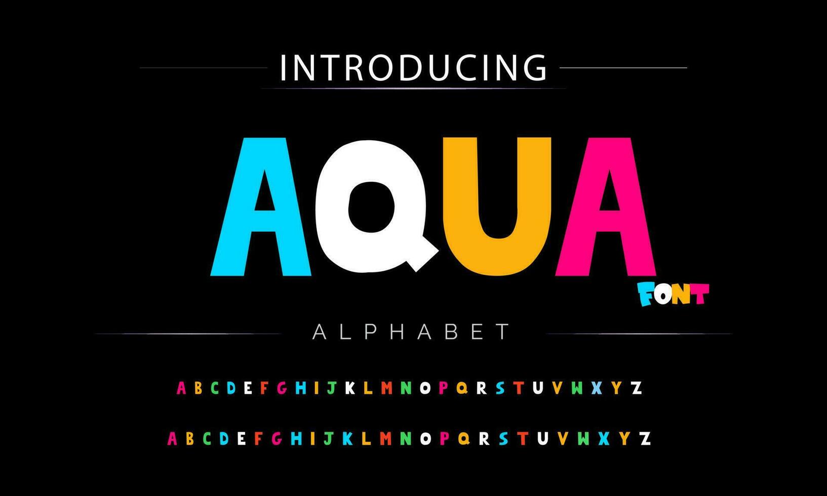 Funky colorful cartoon font type. Vector alphabet