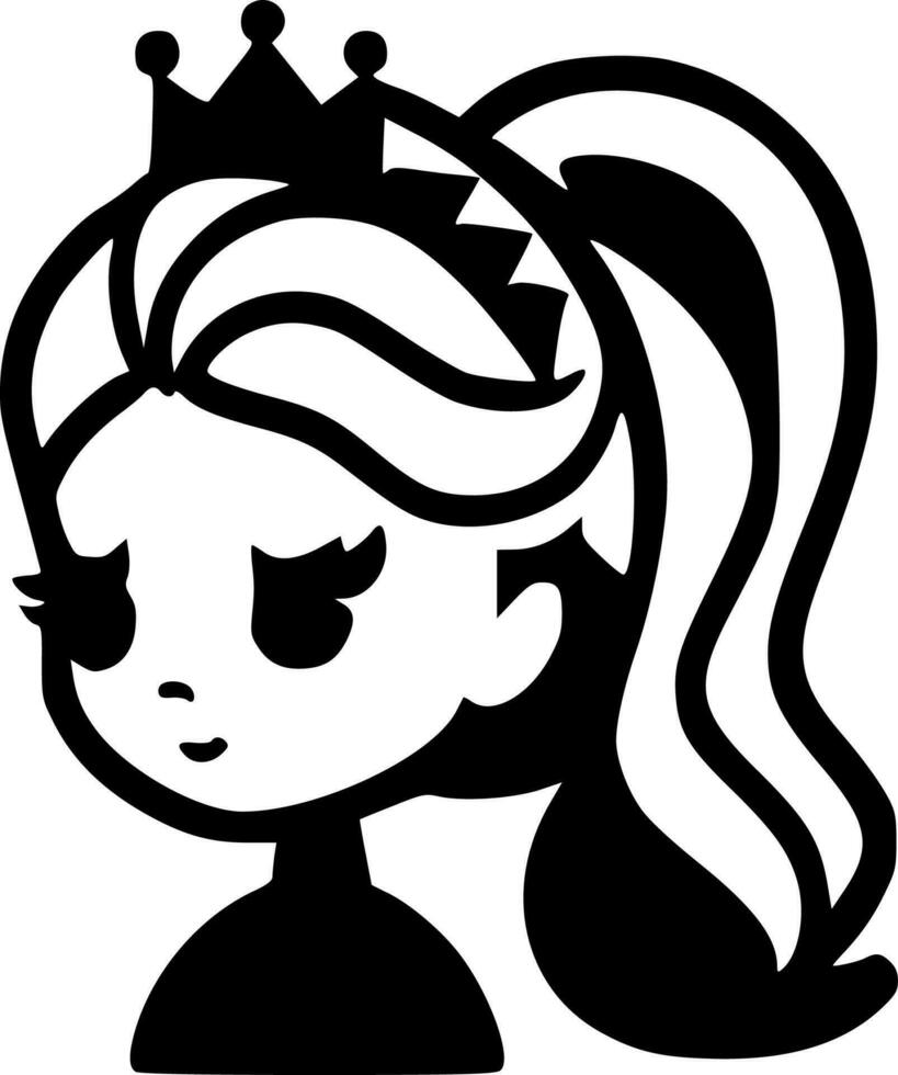 princesa, negro y blanco vector ilustración