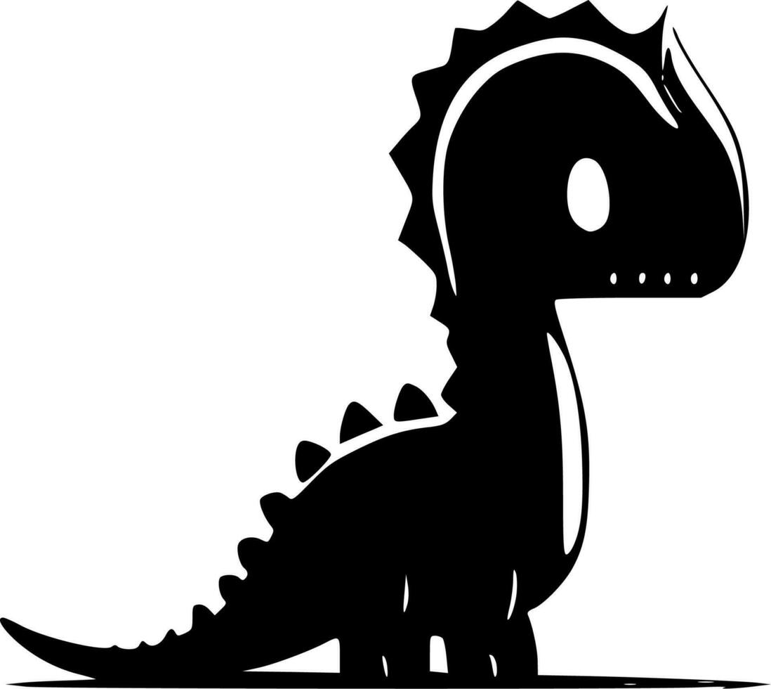 dino - negro y blanco aislado icono - vector ilustración