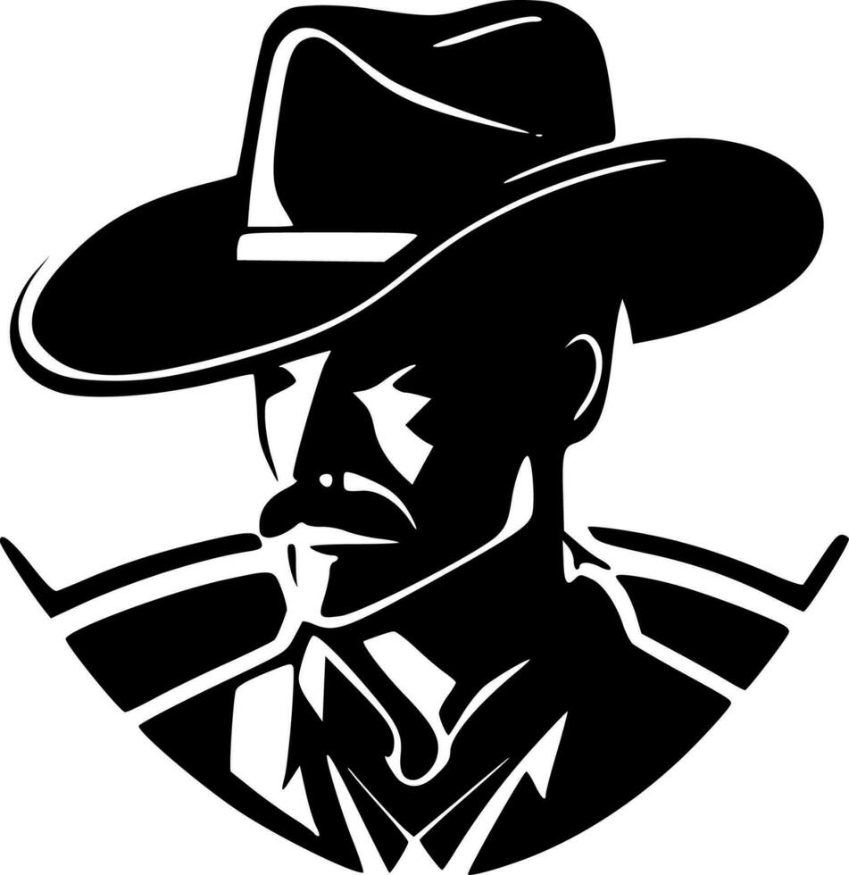 Western, Black and White Vector illustration