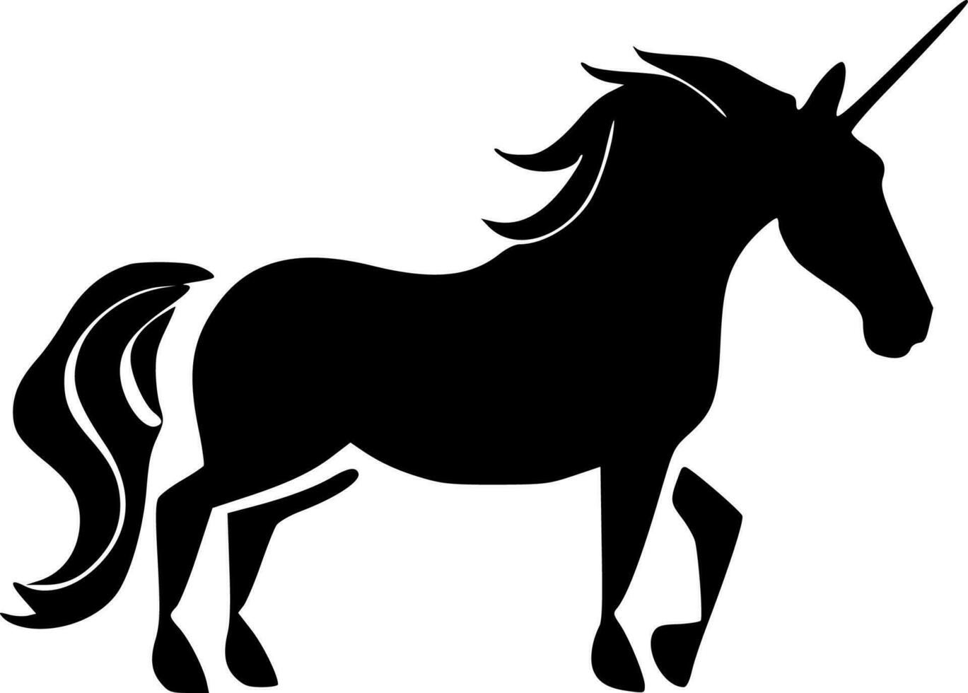 unicornios - negro y blanco aislado icono - vector ilustración