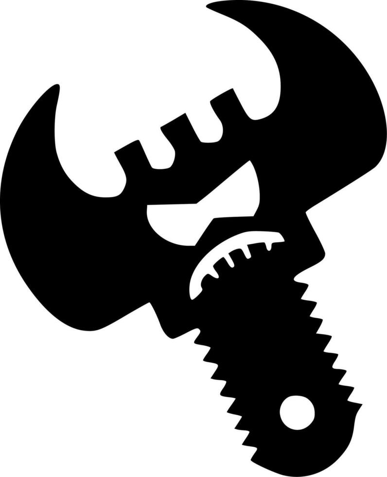 Wrench, Black and White Vector illustration