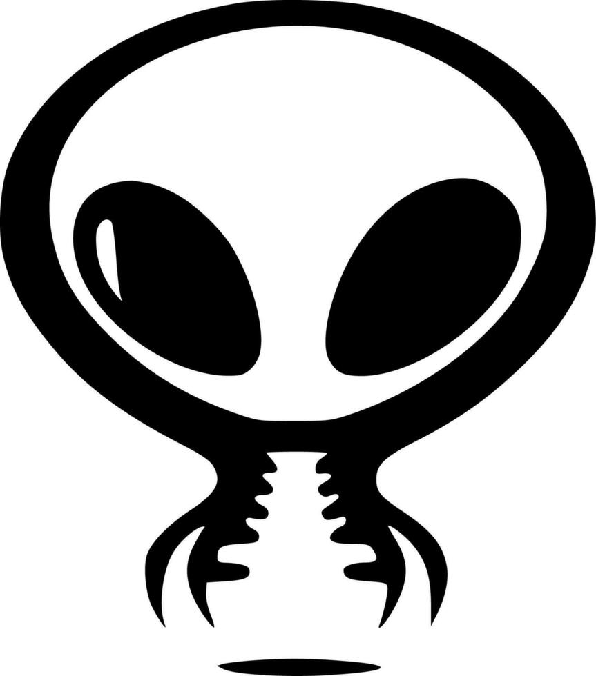 extraterrestre - negro y blanco aislado icono - vector ilustración