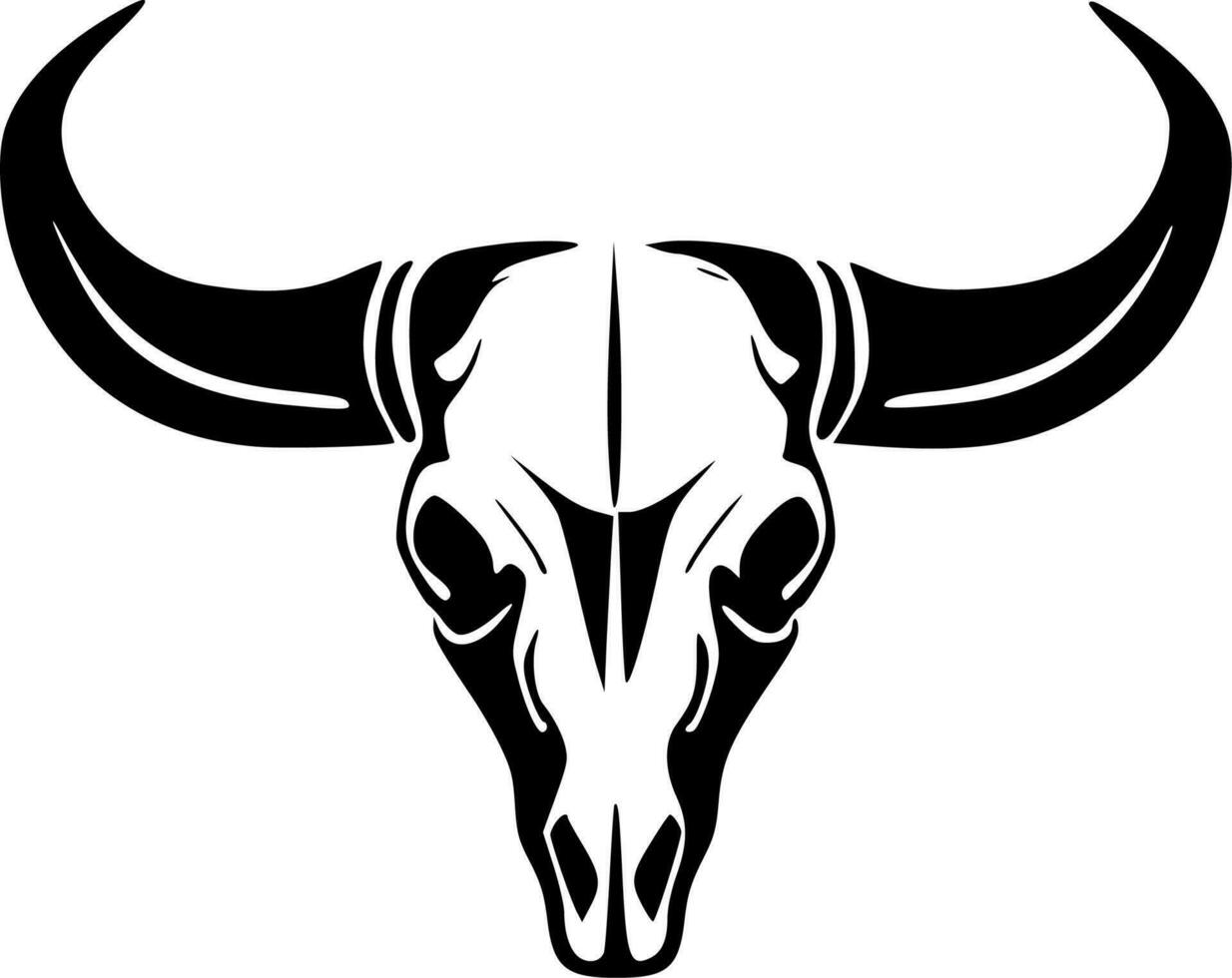 vaca cráneo - minimalista y plano logo - vector ilustración