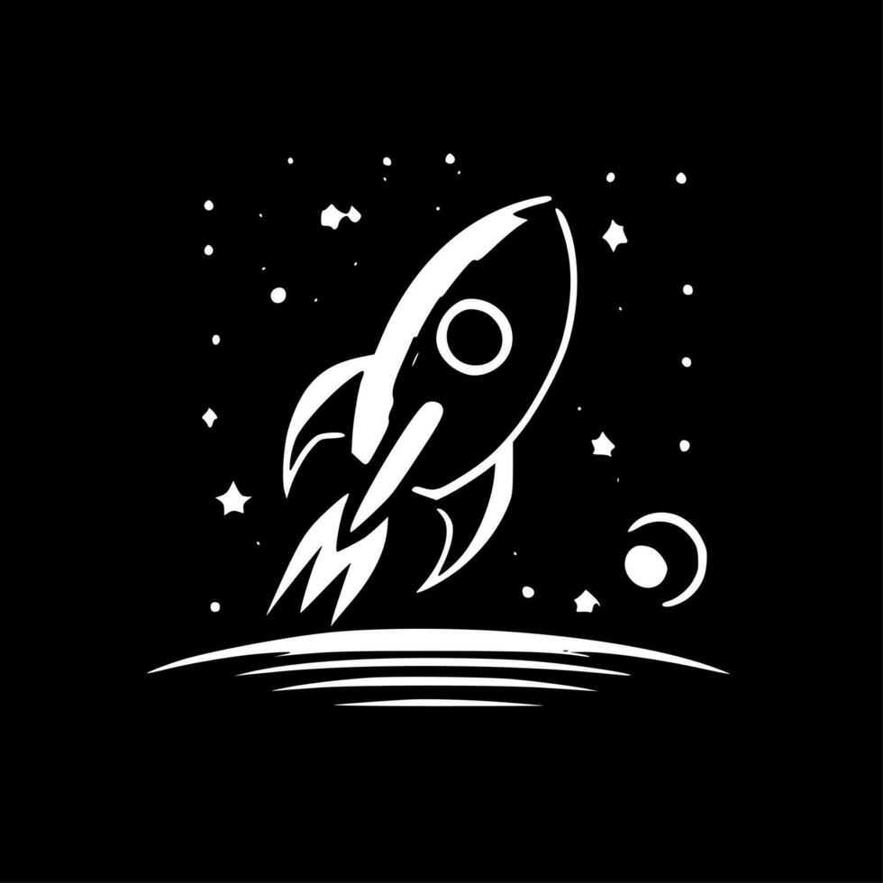 Space - Black and White Isolated Icon - Vector illustration