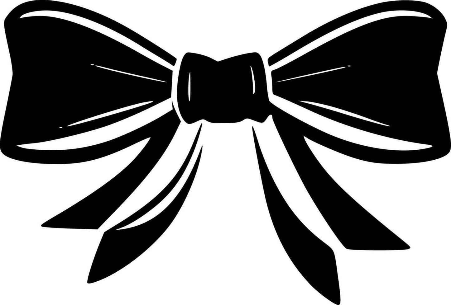 Bow, Black and White Vector illustration