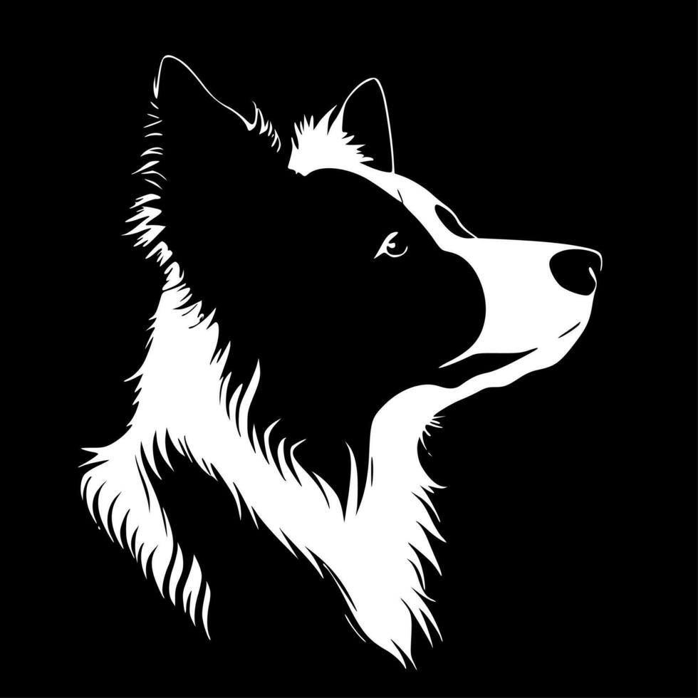 frontera collie, minimalista y sencillo silueta - vector ilustración