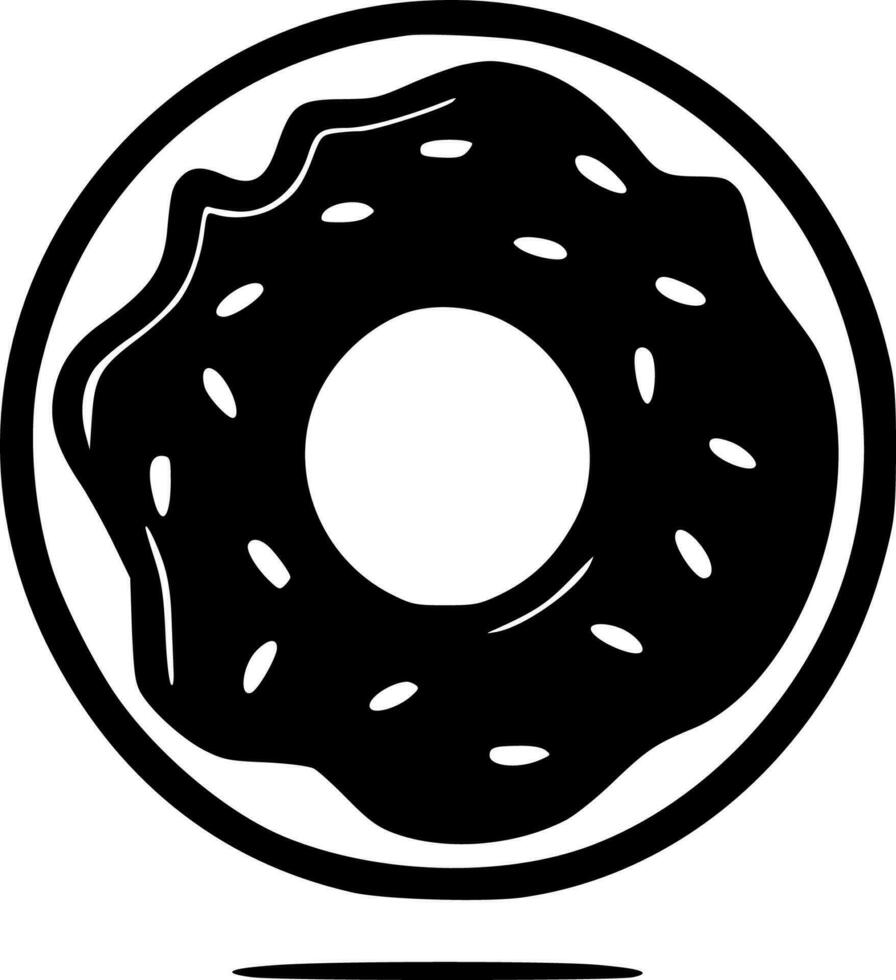 Donut, Black and White Vector illustration