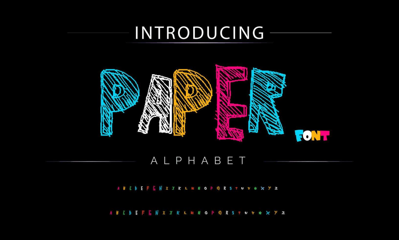 Funky colorful cartoon font type. Vector alphabet