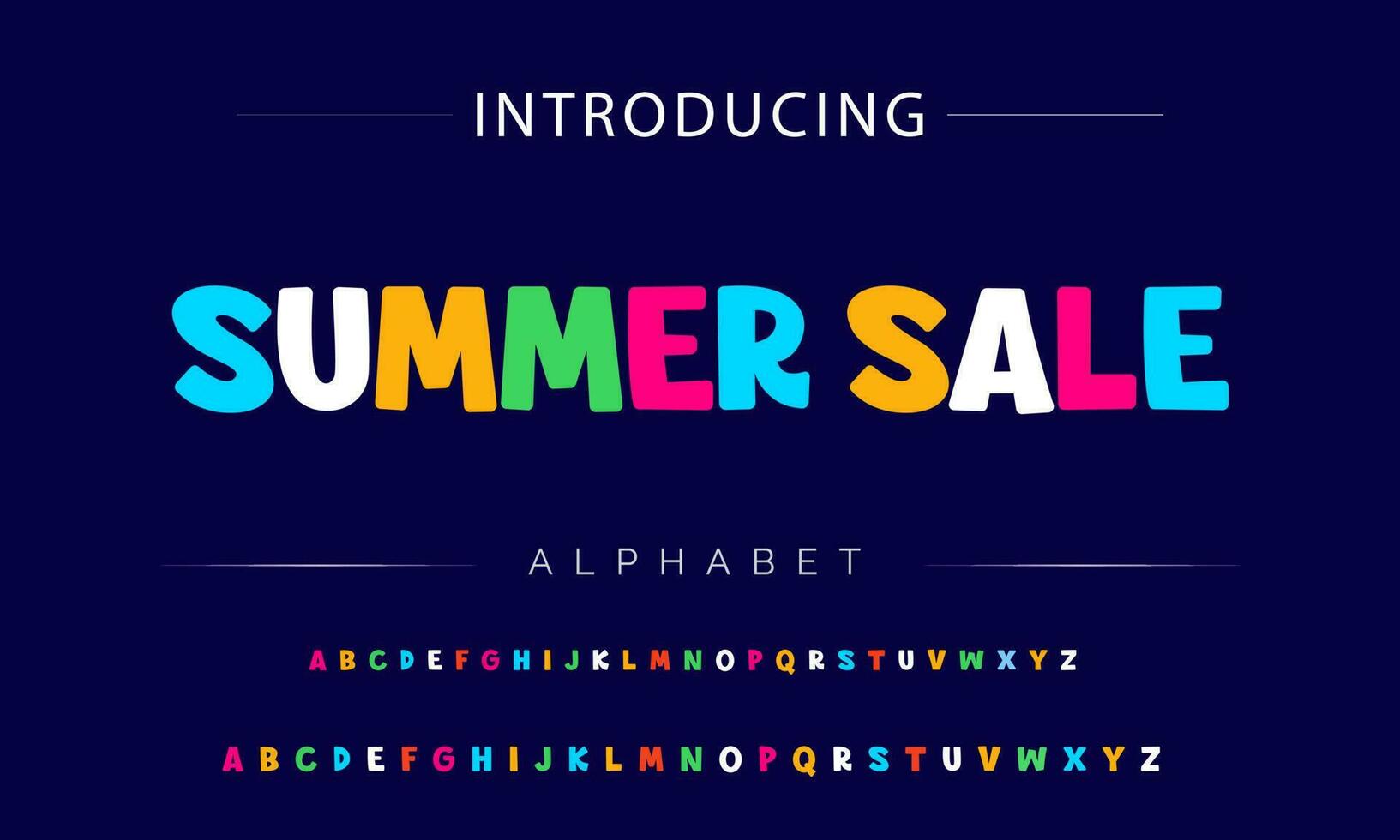 Funky colorful cartoon font type. Vector alphabet