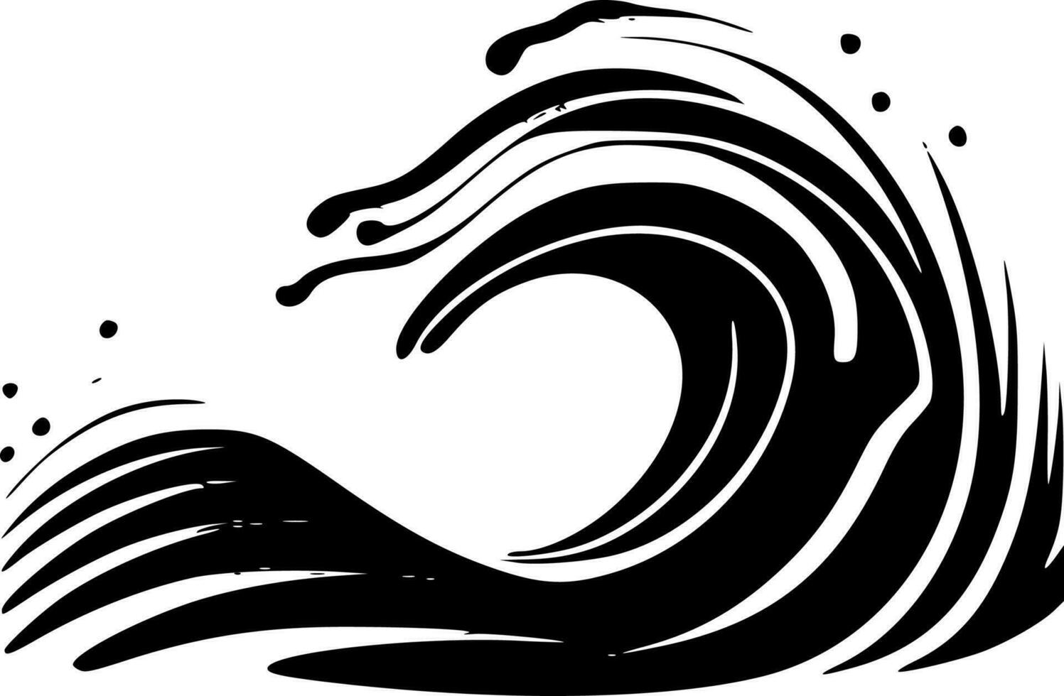 Wave, Black and White Vector illustration