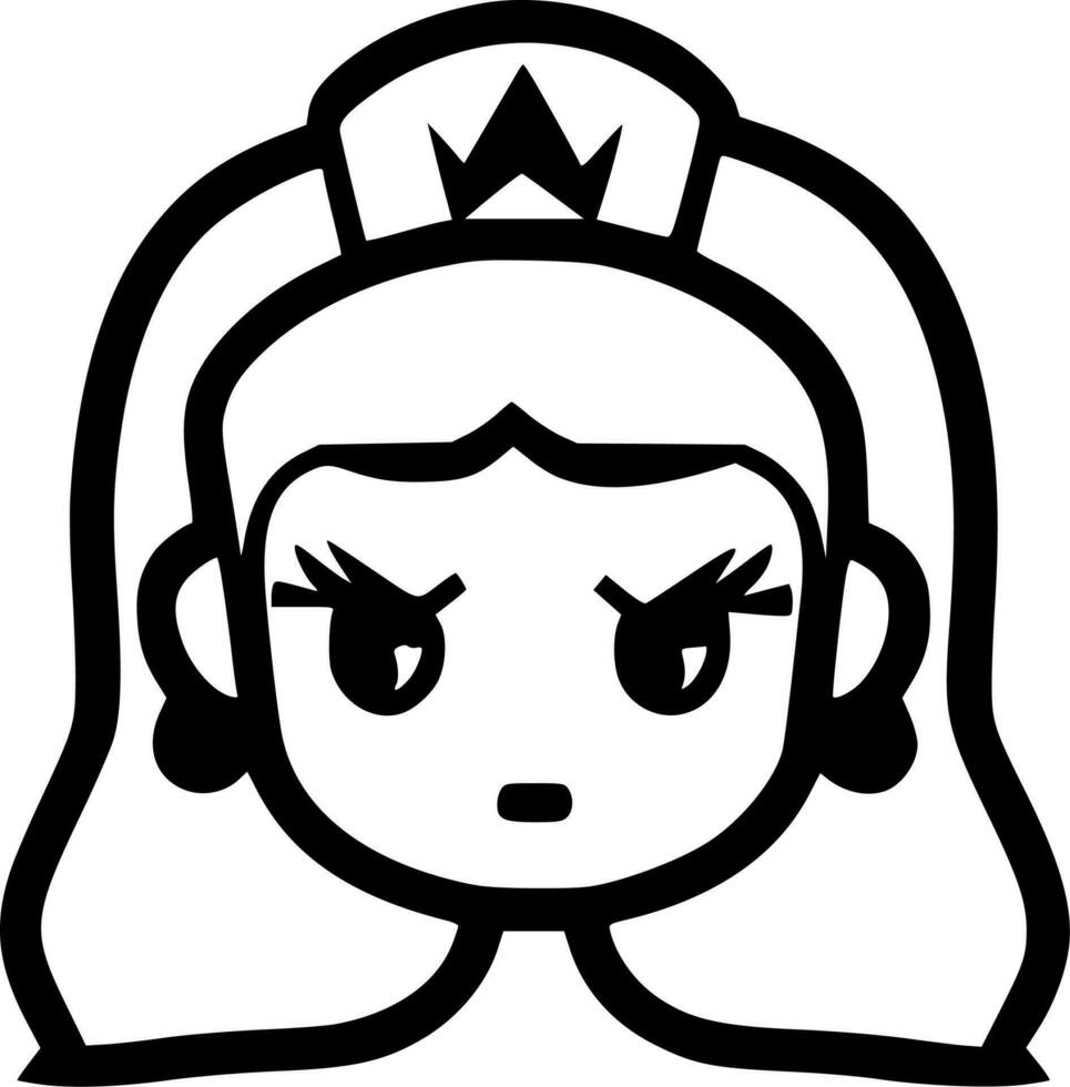 princesa, minimalista y sencillo silueta - vector ilustración