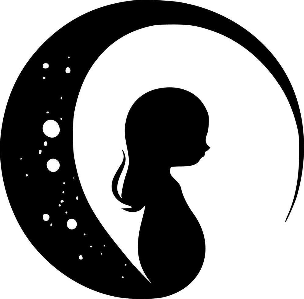 Pregnancy, Black and White Vector illustration