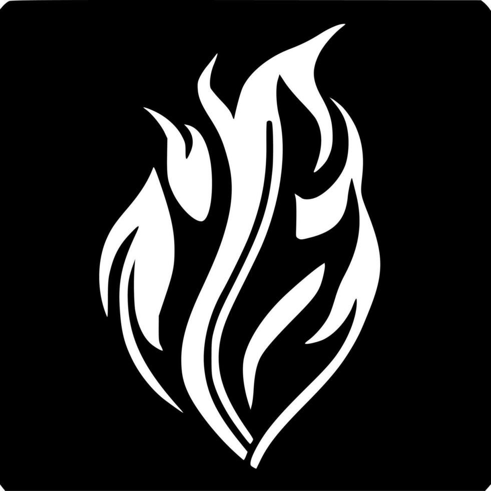 Fire, Black and White Vector illustration