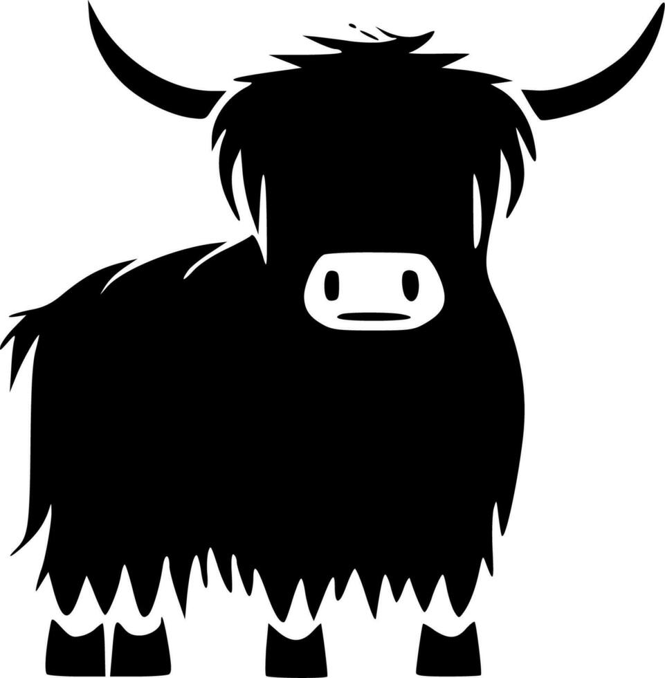 Highland Cow, Minimalist and Simple Silhouette - Vector illustration