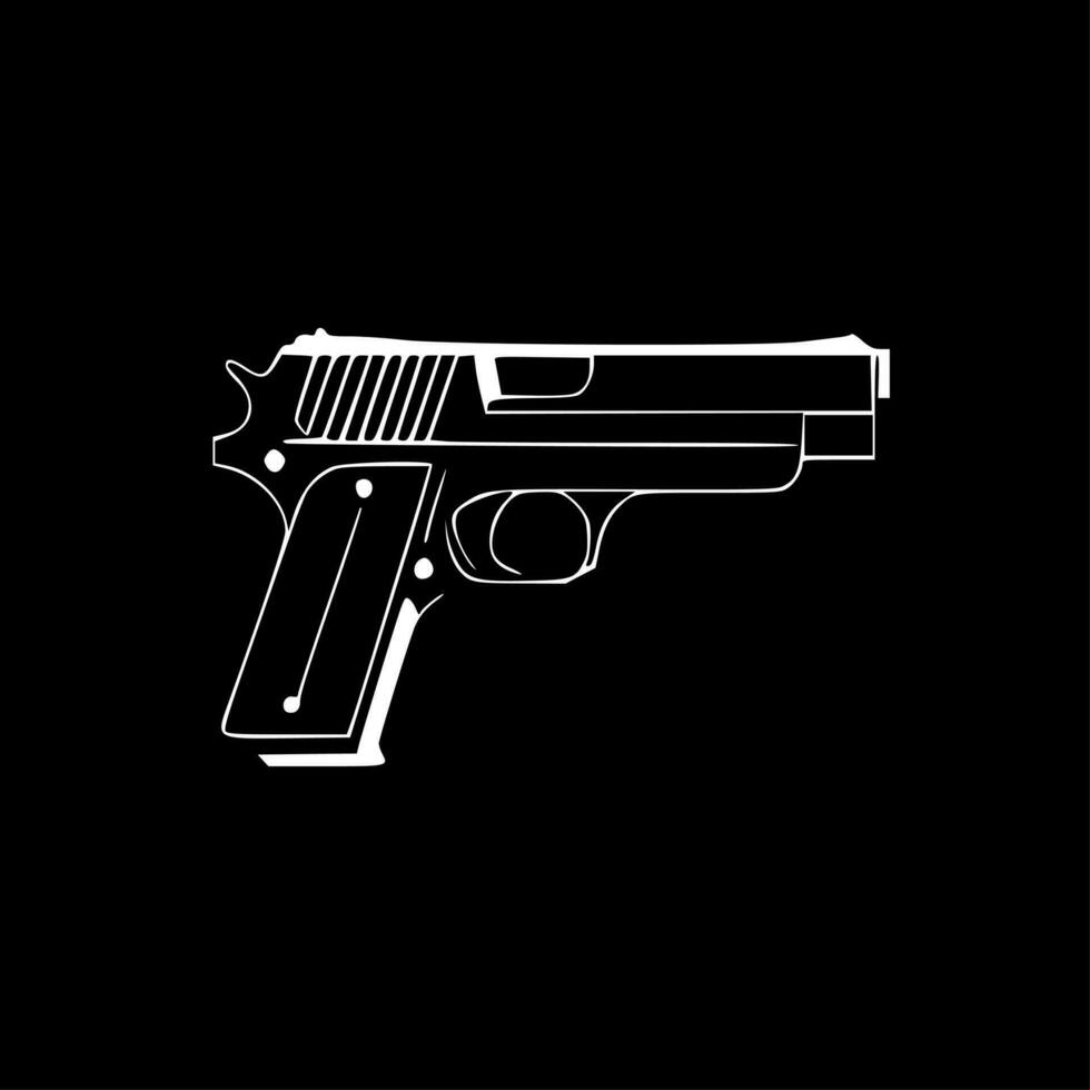pistola - minimalista y plano logo - vector ilustración
