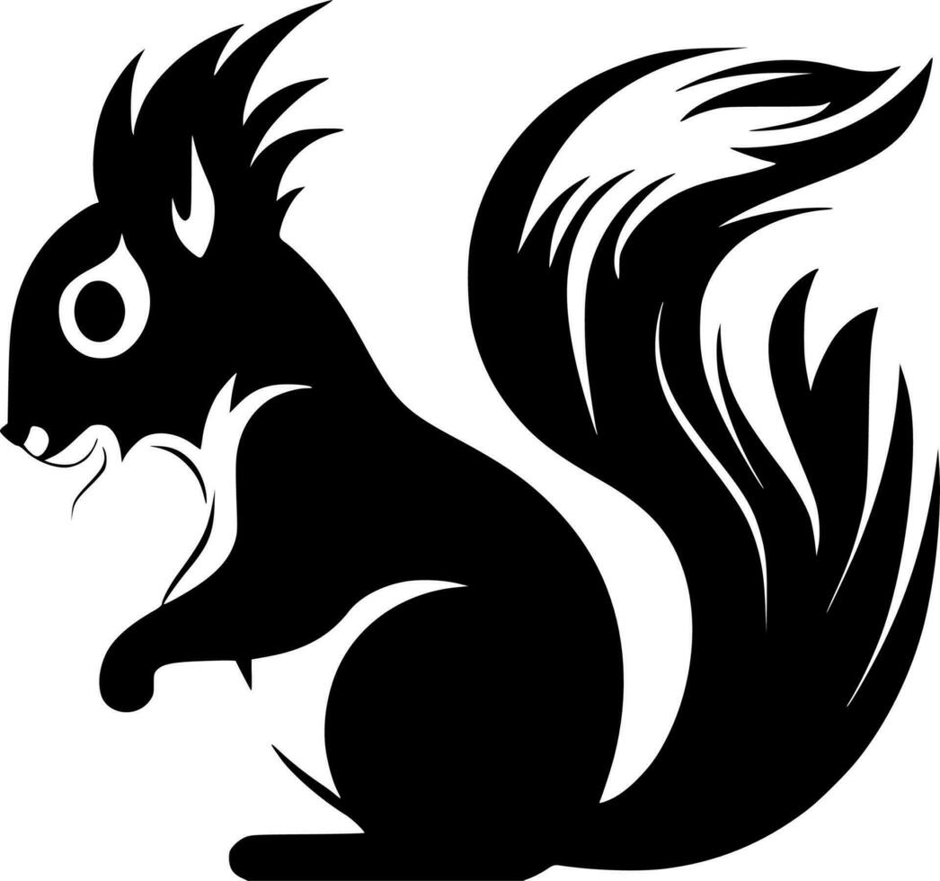 Squirrel, Minimalist and Simple Silhouette - Vector illustration