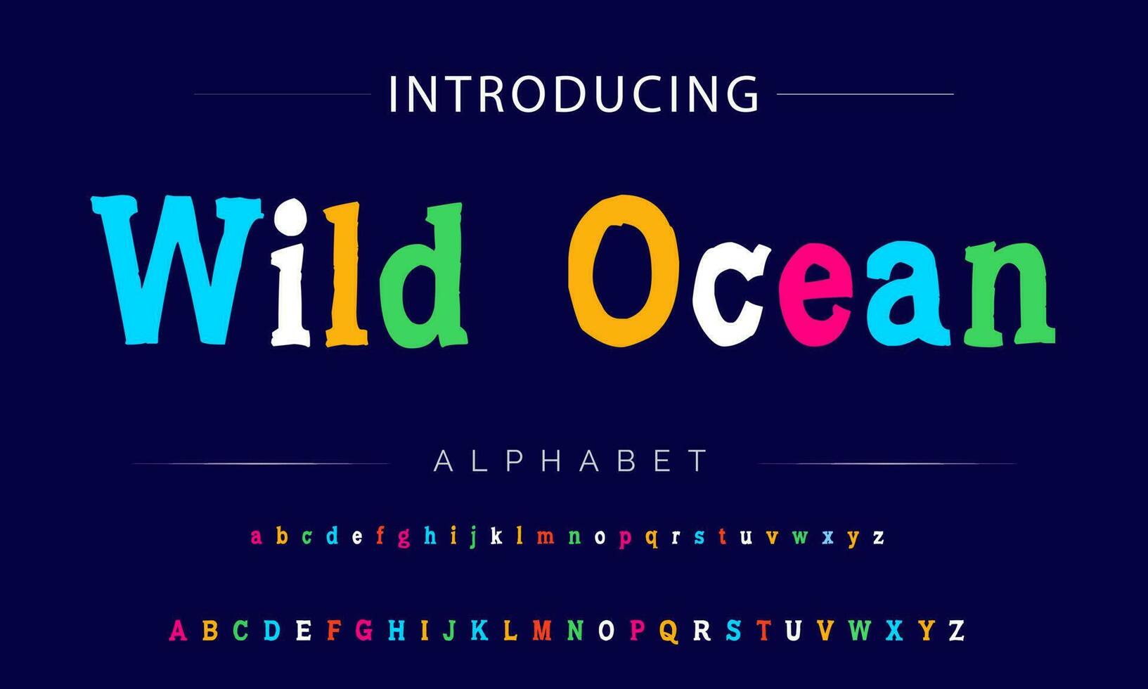 Funky colorful cartoon font type. Vector alphabet