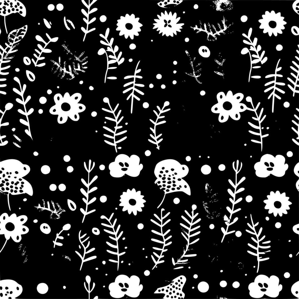 Seamless Pattern, Minimalist and Simple Silhouette - Vector illustration