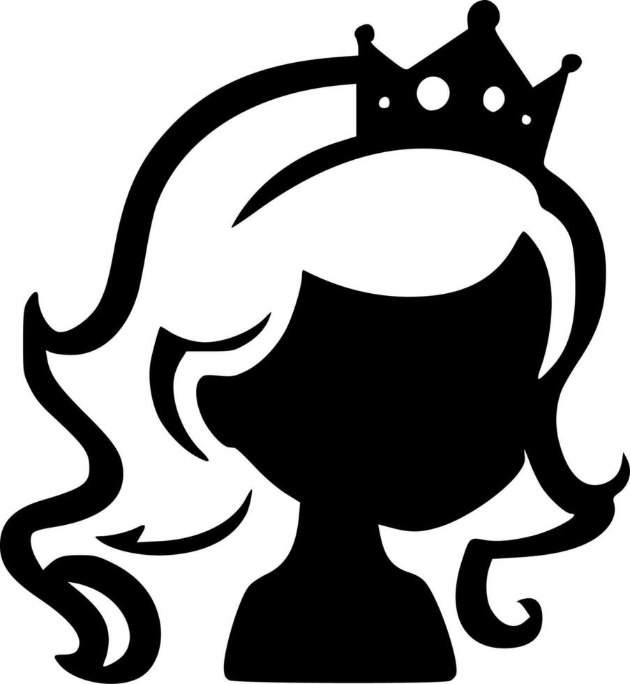 princesa, minimalista y sencillo silueta - vector ilustración