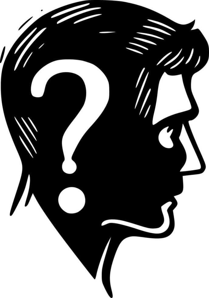 Question, Black and White Vector illustration