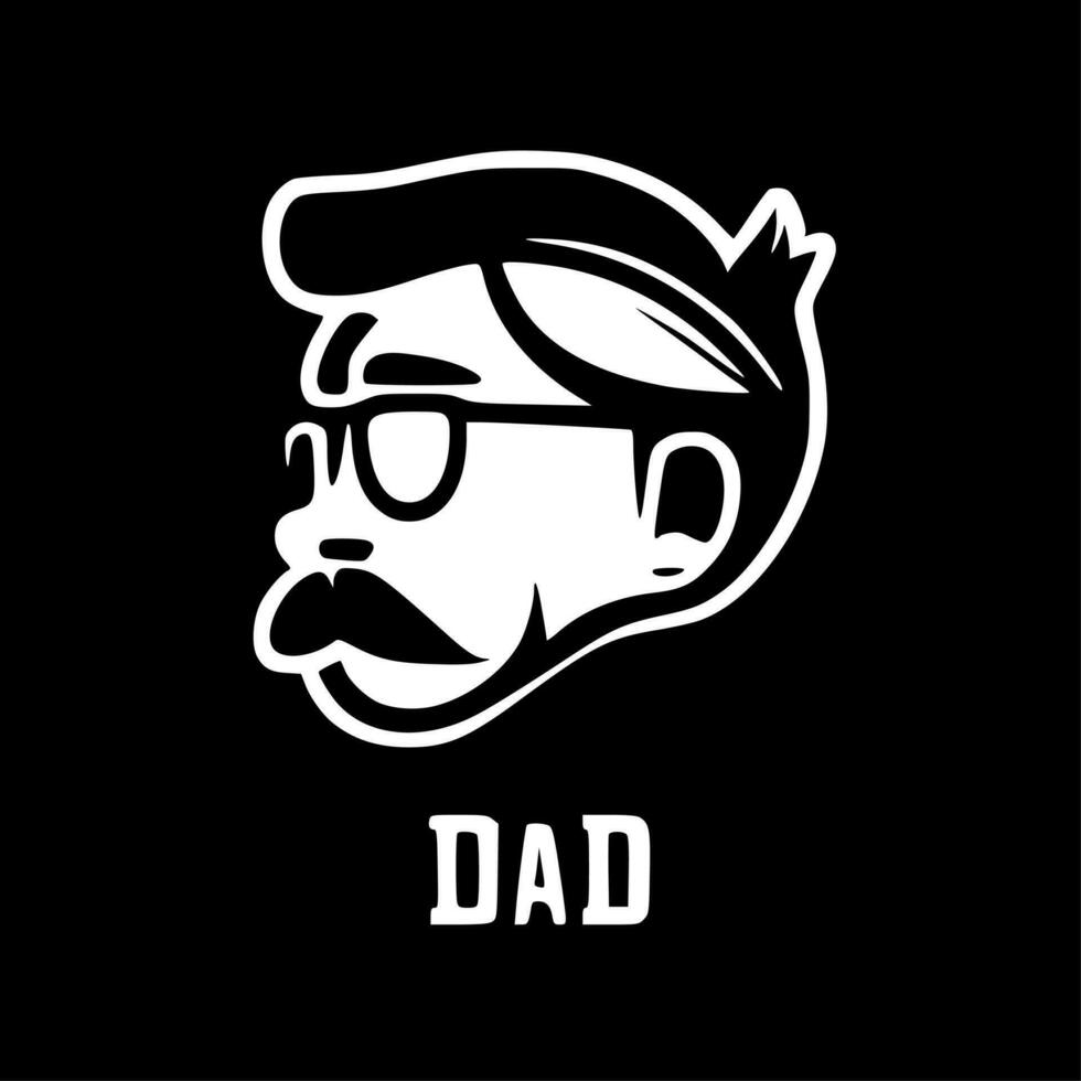 Dad - Black and White Isolated Icon - Vector illustration