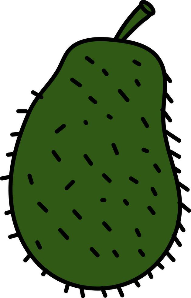 Isolated Guanabana Fruit Icon In Green Color. vector