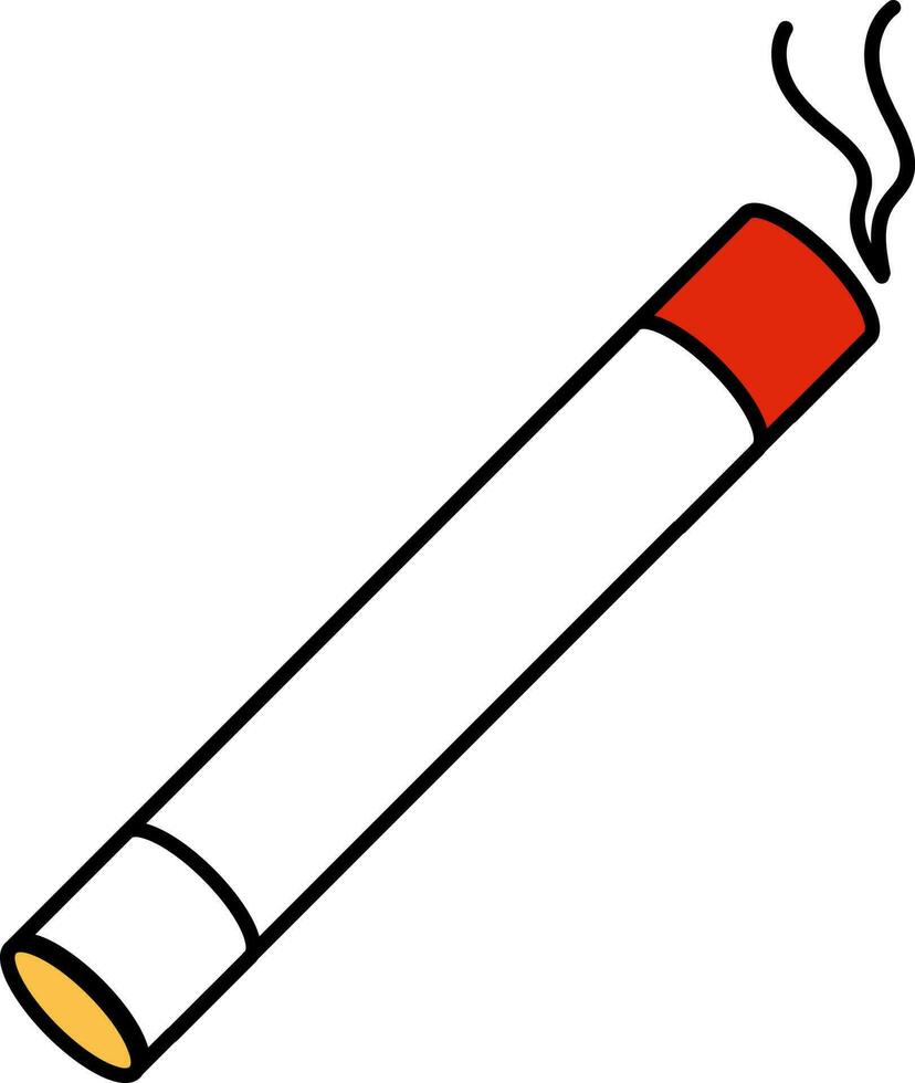 Burning Cigarette Red And White Icon. vector