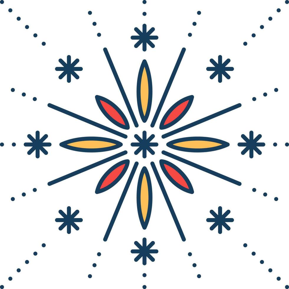 Colorful Fireworks Stars Icon In Flat Style. vector