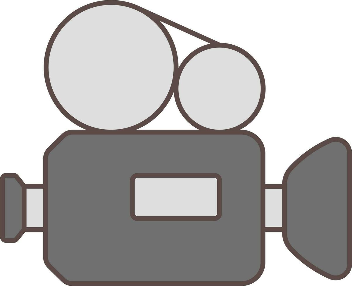 Camcorder Icon In Gray Color. vector