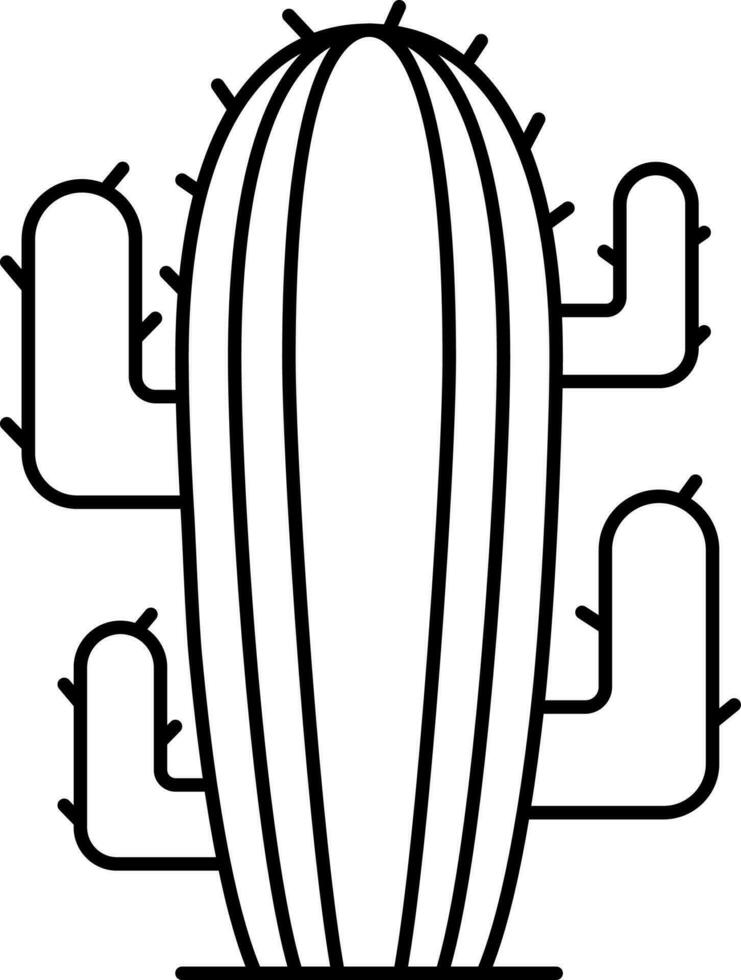 Illustration Of Cactus Icon In Line Art. vector