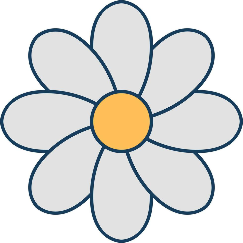 White Flower Icon Or Symbol. vector