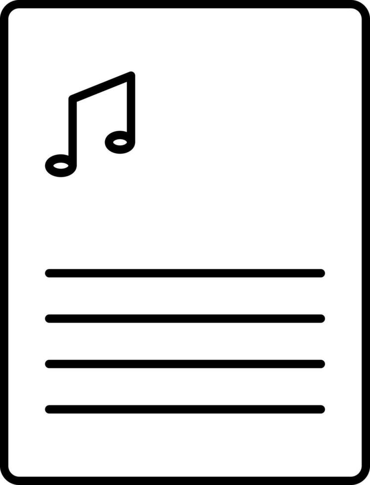 Isolated Music Letter Icon Or Symbol In Black Line Art. vector