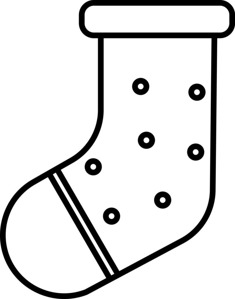 Illustration Of Socks Hang Black Line Art Icon. vector