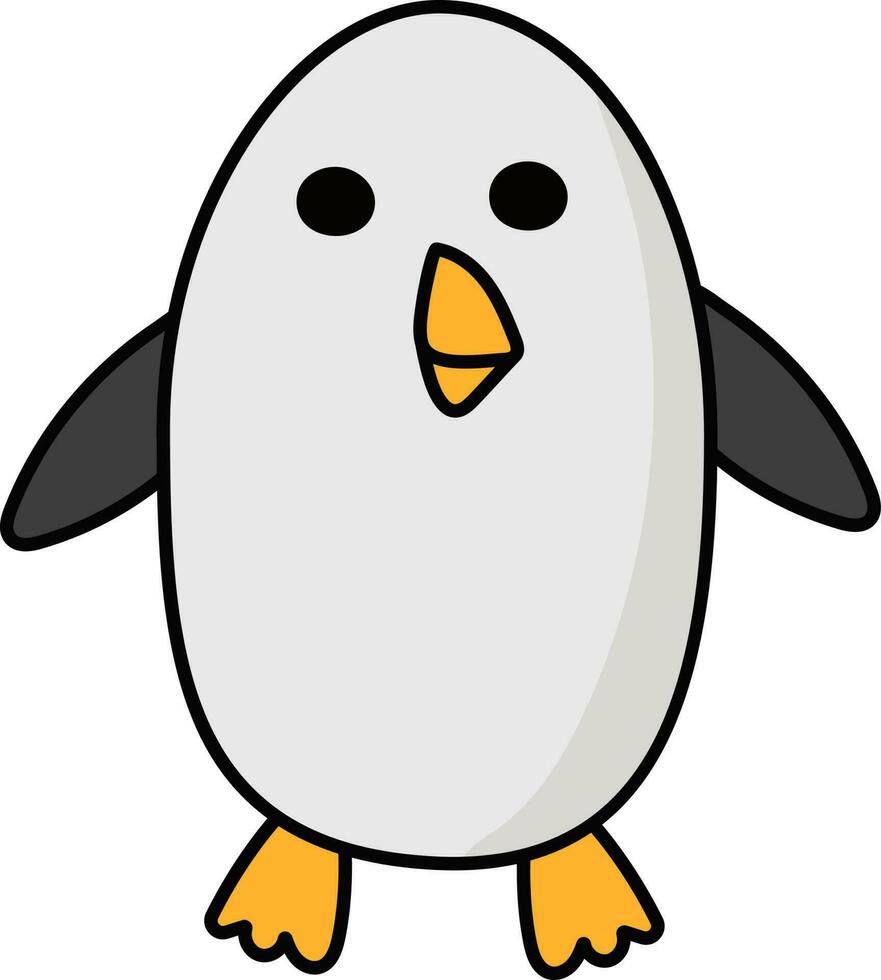 aislado pingüino icono en plano estilo. vector