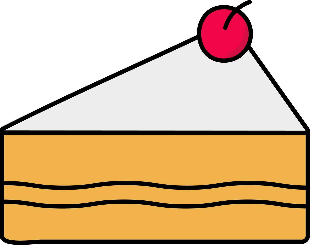 Isolated Pastry Or Cake Slice Icon In Flat Style. vector