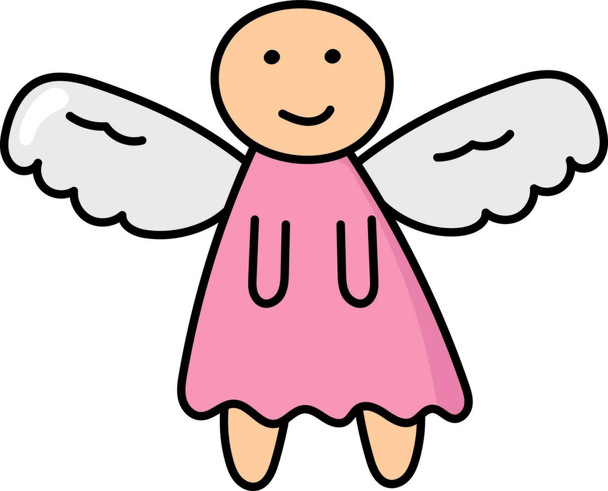 Illustration Of Angel Icon Or Symbol In Flat Style. vector