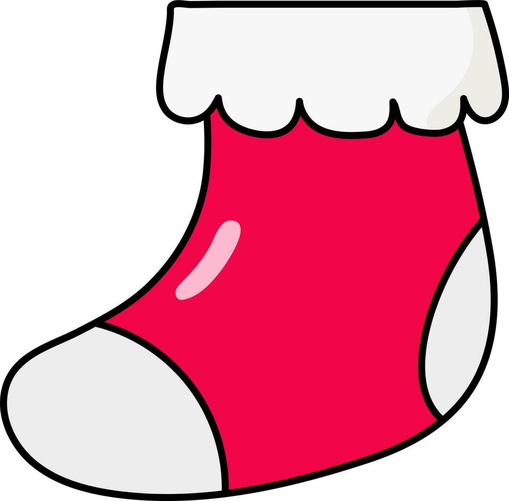 Isolated Socks Icon In Red And White Color. vector