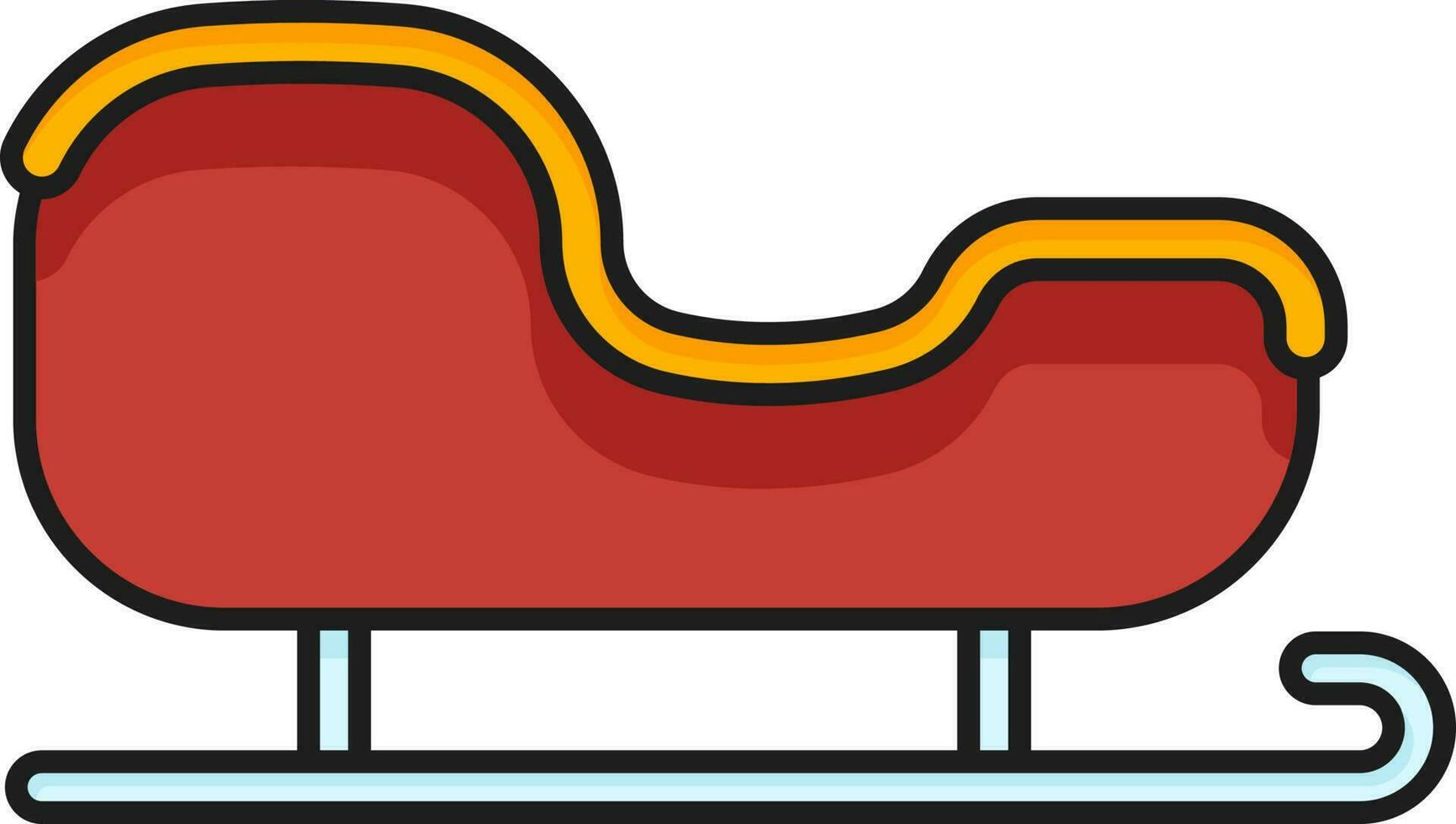 Isolated Sleigh Icon In Flat Style. vector