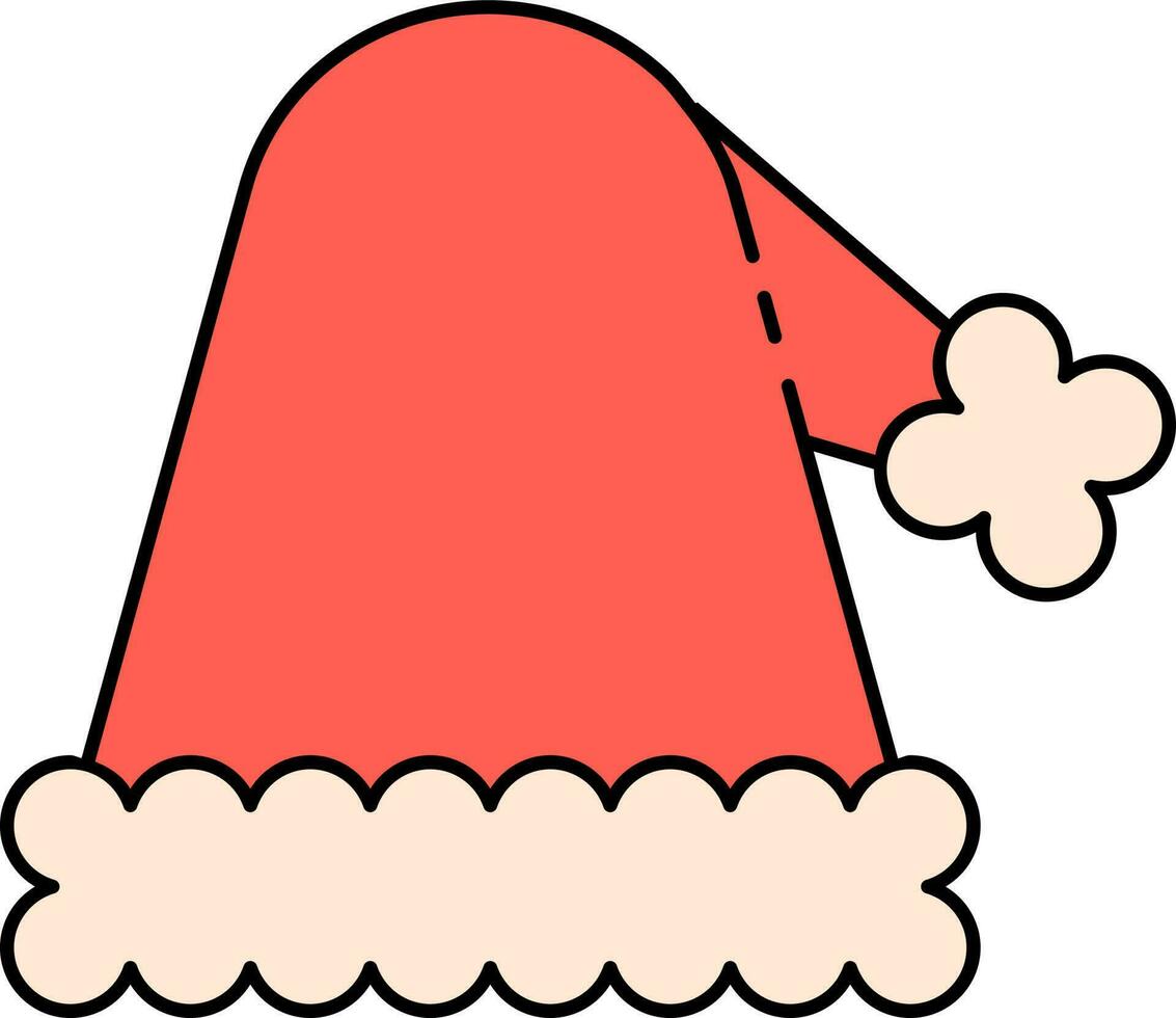 Isolated Santa Hat Icon In Flat Style. vector