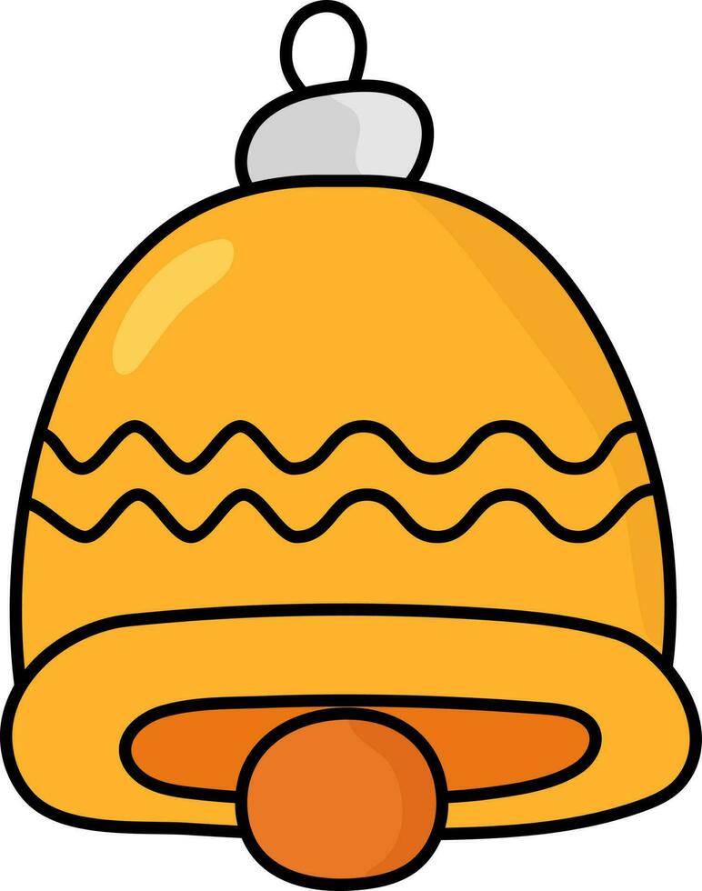 ilustración de cascabeleo campana icono en amarillo color. vector